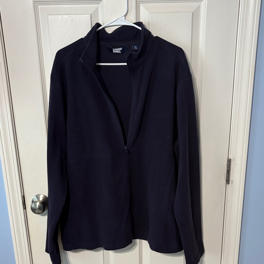 Lands' End Dark Blue Half-Zip Fleece